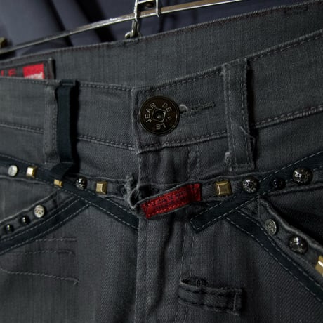 Marithe Francois Girbaud Studs Tape Snaker Skinny Denim
