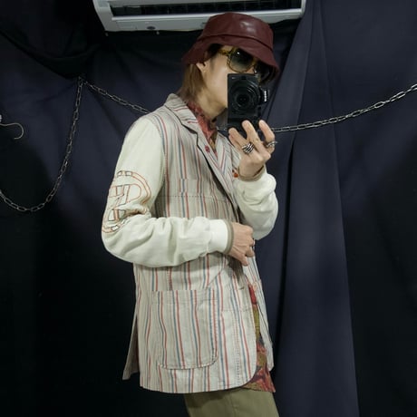 Sabotage Different Weaving Switches Cotton Multi Striped Tailored Jacket