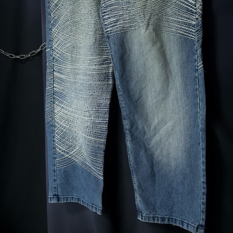 Karl Kani Thick Chain Stitches Embroidery Wash Baggy Denim