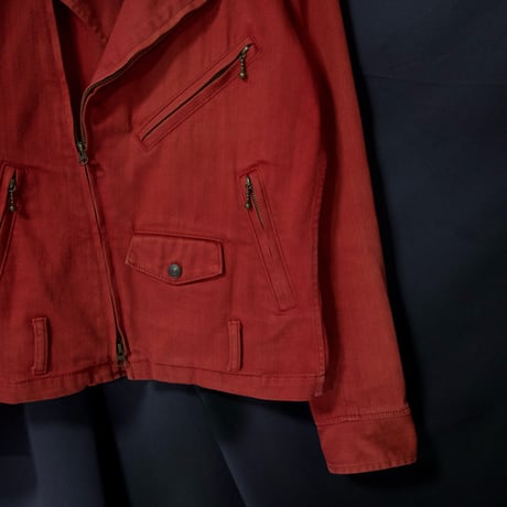 00s c2007 Levi’s Piece Dye Smoky Red Denim Double Riders Jacket