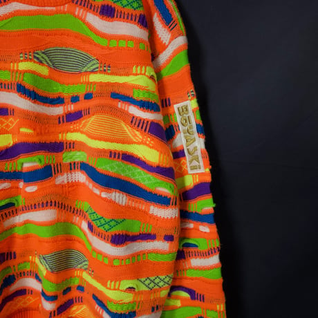 BOYA SPORTS Psychedelic Cyber Colors&Patterns Acrylic Wool 3D Knit Sweater