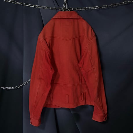 00s c2007 Levi’s Piece Dye Smoky Red Denim Double Riders Jacket