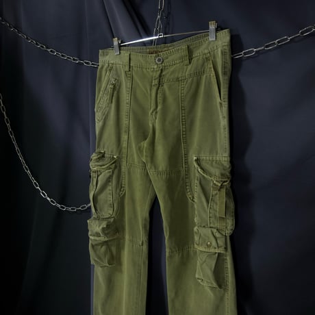 USED Eight Multi Pockets Gimmick Cargo Pants