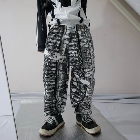 80s USAmade Karizma Sportswear Primitive Monotone Patterns Easy Gym Pants