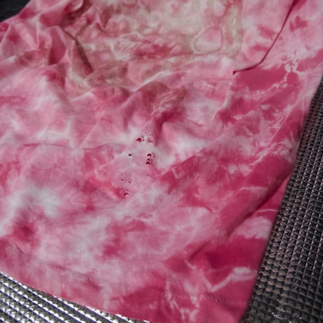 10s DOLLY GIRL ANNA SUI Round Neck TieDye Bleached Boro Danage CutOff Oriental Heart Graphic S/S Tee