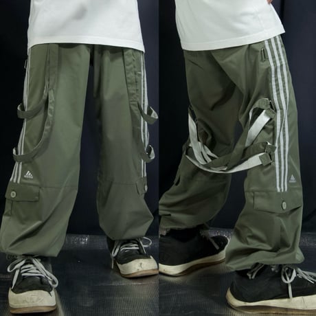 00s (c2008) Adidas Bondage Techno ♾️way Gimmick Parachute Pants