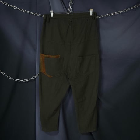 USED HerringBorn Deformation 6 Button Cotton Knit Saruel Pants