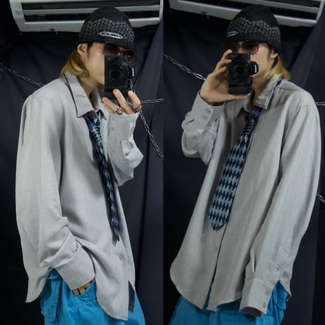 90s J.Ferrar Milkey Off White Paisley Full Patterns Rayon L/S Shirts
