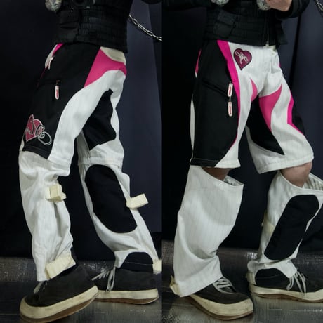 MSRMX 2Way Detachable Gimmick Heart Design Racing Motorcycle Pants