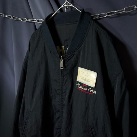 90s~00s ABAHOUSE Reversible Nylon L2-B type Box Silhouette Flight Bomber Jacket