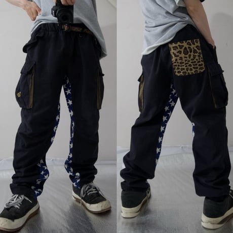 aldies Stars Leopard Ethnic Design Cargo Pants