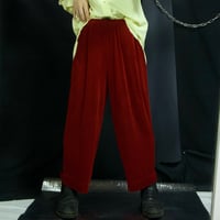 90s CHICO’S USA made Acetate Velor Draping Easy Wide Tapered Pants
