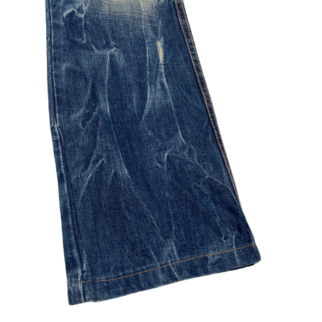 Red Pepper Grunge Design LowRise Denim Flare Pants