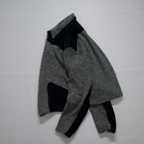 90s~ OLD ABAHOUSE Velvet Switching Sports Knit Jacket
