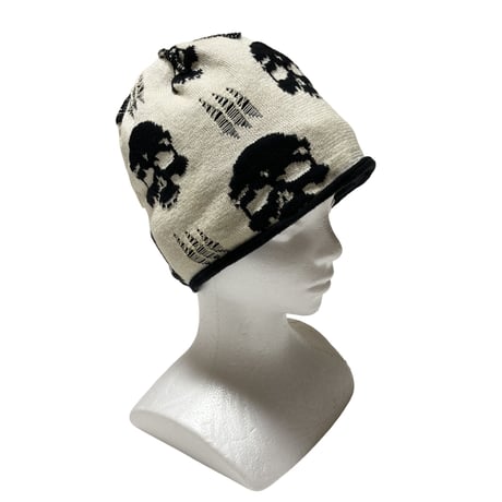 Cotton Skull AllPattern Damage KnitCap