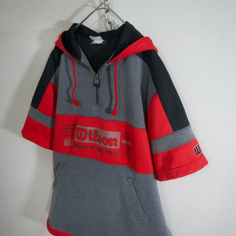 90s Wilson Hit Union Half Zip S/S Hoodie