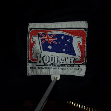 80s~90s KOOLAH Canada made BEDALE type Leather Collar Elbow Patch 2tone Switching Oiled Jacket