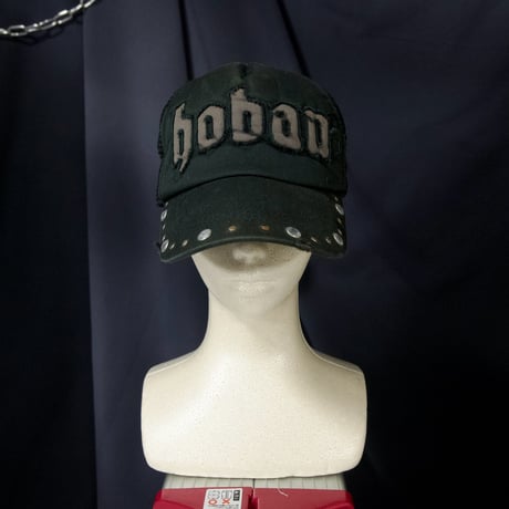 “2000s Spice” Square Studs Crystal Stones Embroidery Mesh Cap