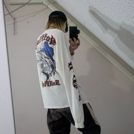 USA Made HotFish Hardcore Skater Tribal SailFish Design L/S Tee