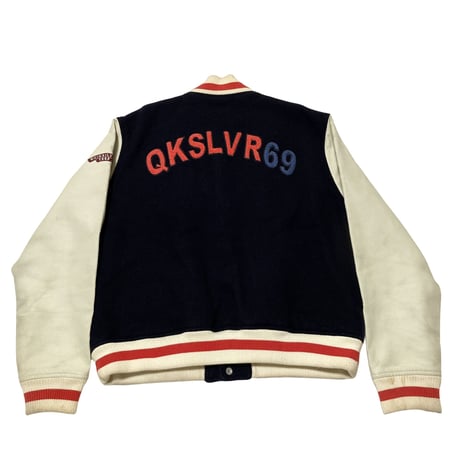 Quick Silver Leather Sleeve Award Jacket