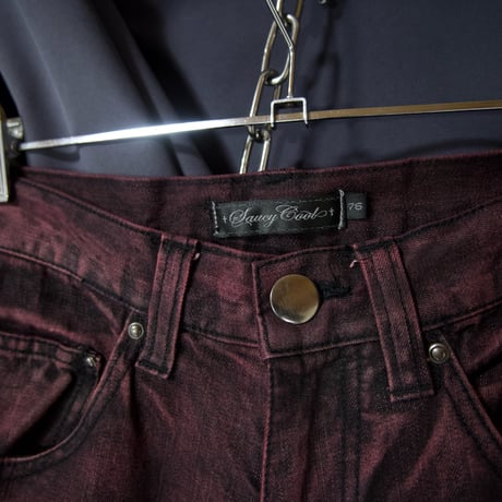 "00s Y2K Rock Spice” Piece Dying Boro Crush Damage Skinny Denim