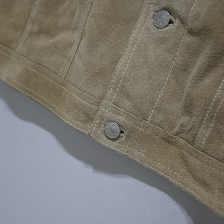 USED Trucker type Oversized Suede Pig Leather Jacket