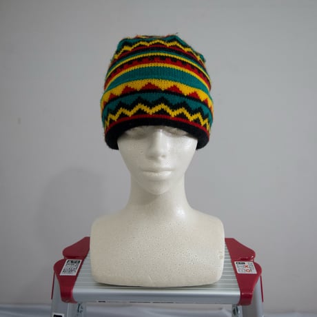 USED Rasta Color Acrylic Knit Cap