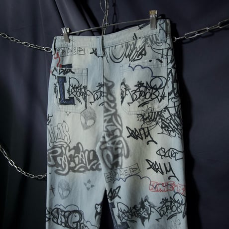JADED LONDON Full Graphics Alien&Fire Baggy Denim