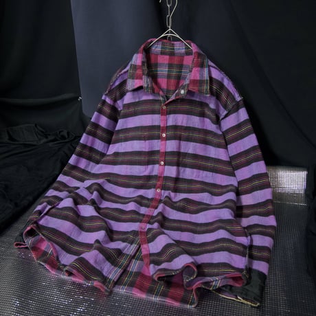 80s USAmade SADDLEKING HeavyWeight Flannel FakeReversible MexicanBorder TartanCheck WesternShirts