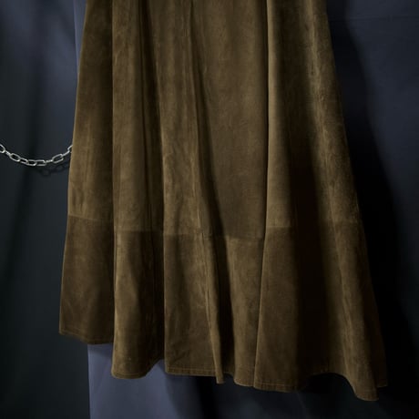CANADA made Switching Suede Leather Flare Skirt