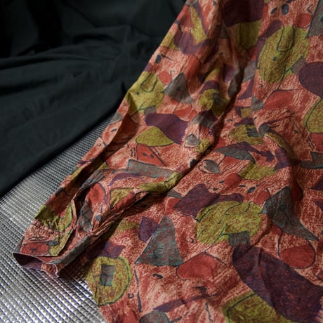 90s “Nostalgic Elements” Geometric Splash Full Glaphic L/S Silk Shirts