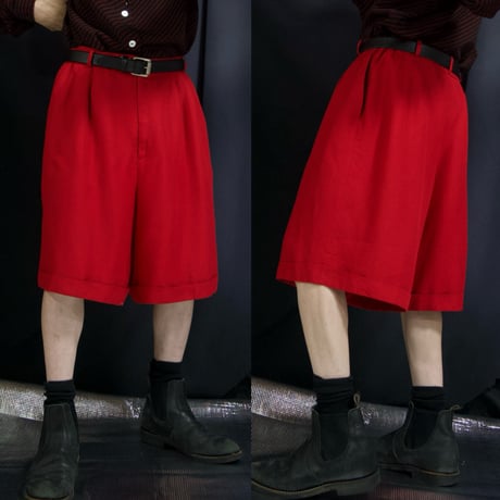 90s Talbots Rayon Linen 2Tuck Center Crease Baggy Slacks Shorts