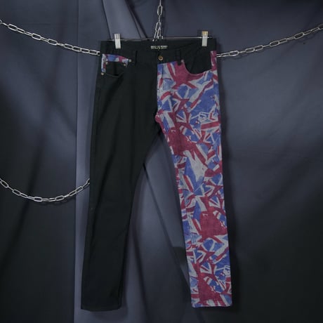 HELL CAT PUNKS UnionJack Asymmetry Skinny Pants