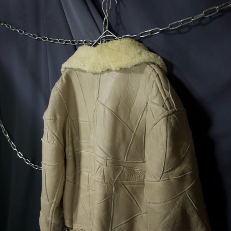 USED B3 Sheepskin Mouton TSUGIHAGI Leather Boa Flight Jacket