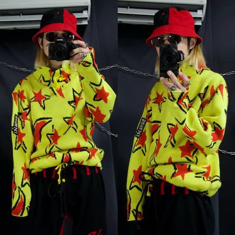 BOYA SPORTS Star Design HighNeck Acrylic Wool Knit Sweater