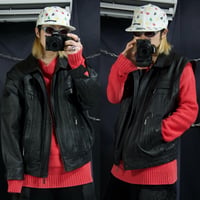 C&A Nappa Pig Leather 2way Detachable Bomber Sports Jacket