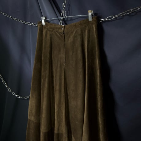 CANADA made Switching Suede Leather Flare Skirt