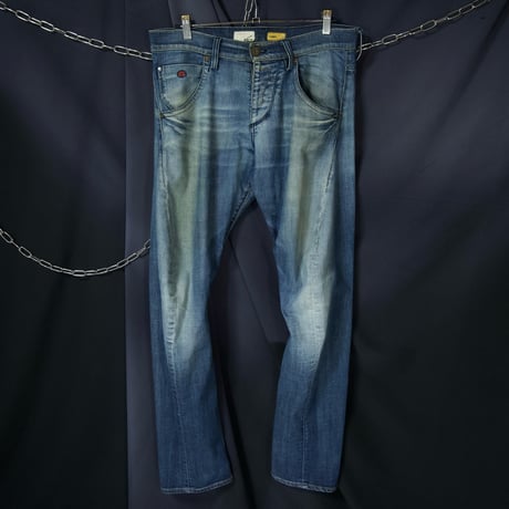 ENERGIE Italy made 3D Cut Draping Wash Loose Straight Denim