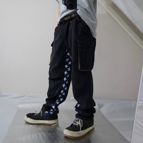 aldies Stars Leopard Ethnic Design Cargo Pants