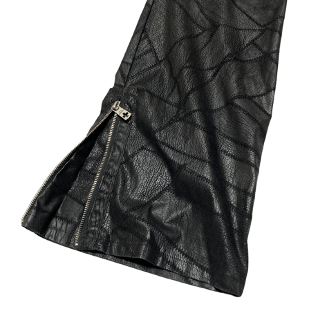 Bernings sho PU Leather TSUGIHAGI Zip Design Pants