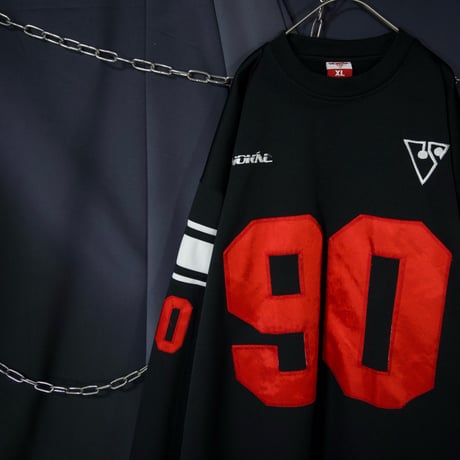 00s VOKAL Oversized Numbering Embroidery V-Neck L/S Game Shirts
