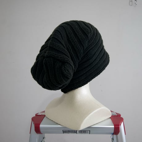 USED Ribbed Long Balloon Knit Cap
