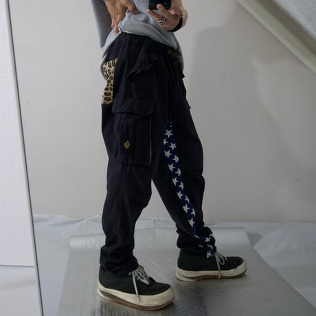 aldies Stars Leopard Ethnic Design Cargo Pants