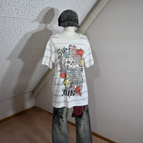 EdHardy SkullDesign BorderSurfDesign S/S Tee