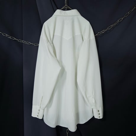 70s USA made H BAR C Popeline Blank Western L/S Shirts