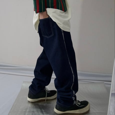 90s Deadstock PINKHOUSE Karl Helmut Denim SetUp Coverall Denim Jacket × Baggy Denim Pants