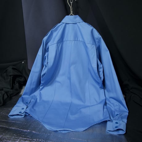70s conqueror USA made Cyan Blue Poplin L/S Work Shirts