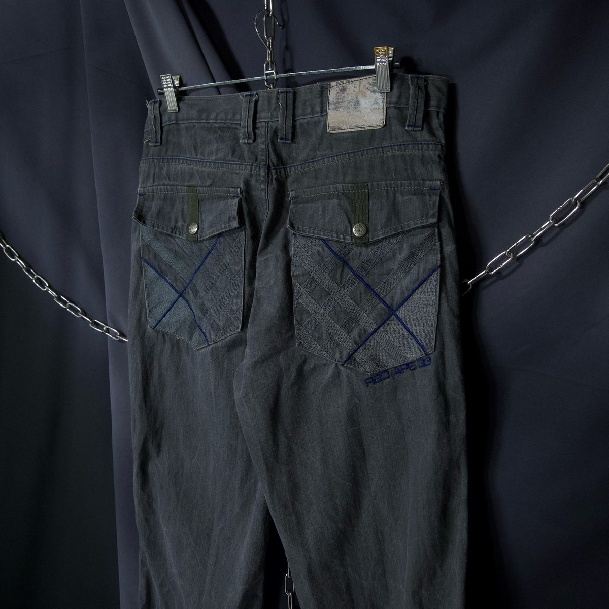 REDAPE Rugged Wash Faded Grayish Black Side Lin
