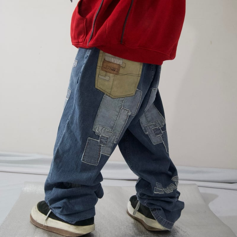 90s~00s Pepe jeans Patchwork Denim Baggy Pants 90s~00s Pepe jeans Patchwork Denim Baggy Pants
