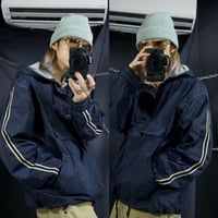 90s~00s GAP VARSITY CLASSIC Half Zip Sideline Nylon Pullover Hoodie Jacket